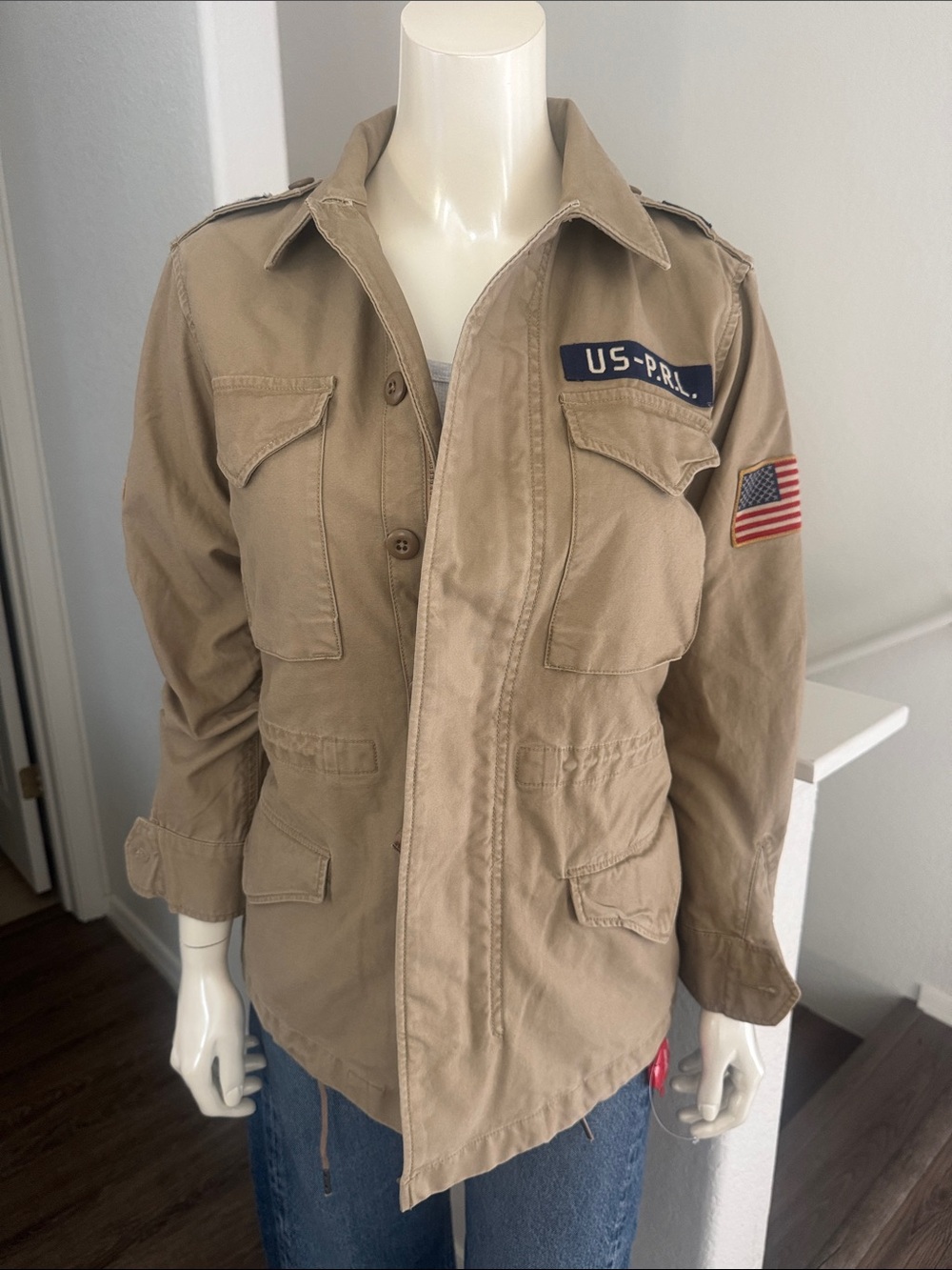 Polo Ralph Lauren M-65 Field Jacket With Patches, Flag...